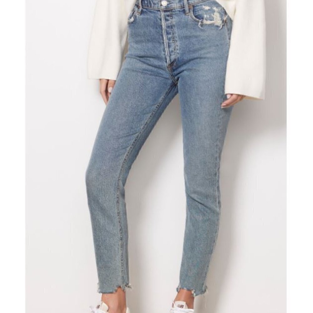 Agolde Nico High Rise Straight Button Fly Jeans Womens Size 25